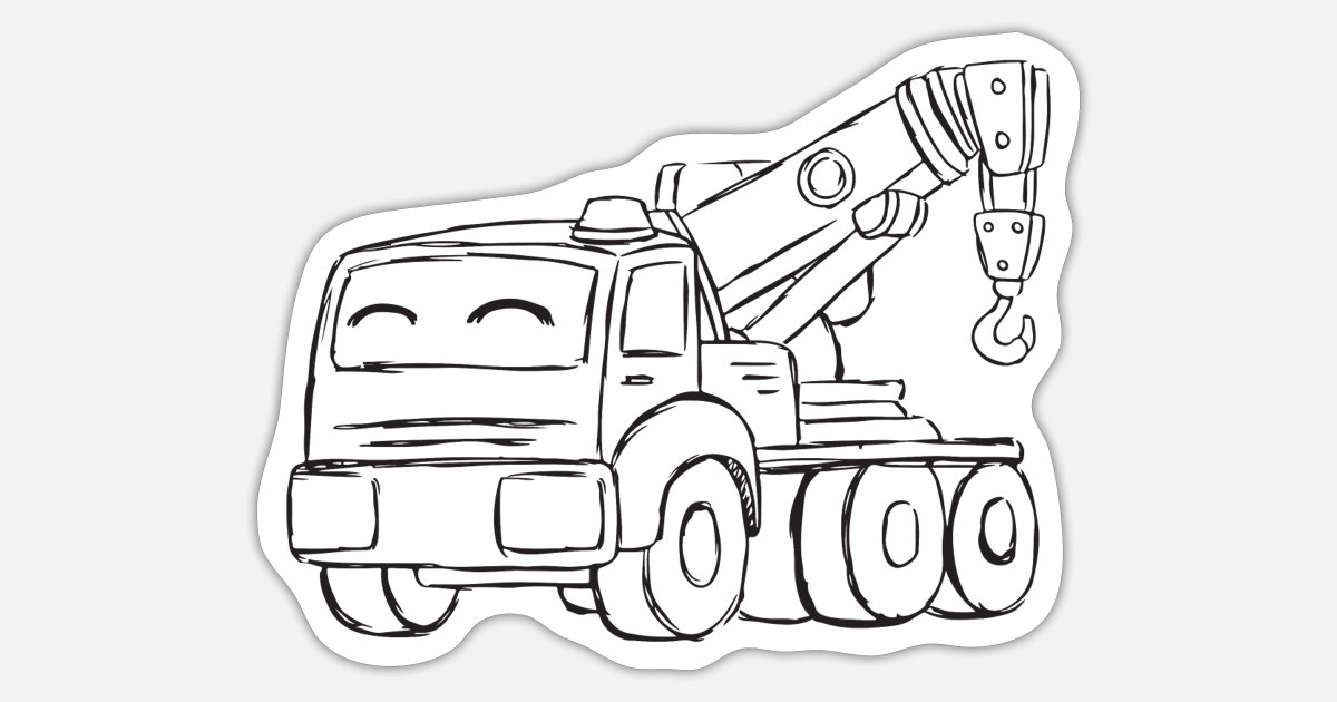 Kranbil skitse kranfãreren kran kãretãj tegning sticker