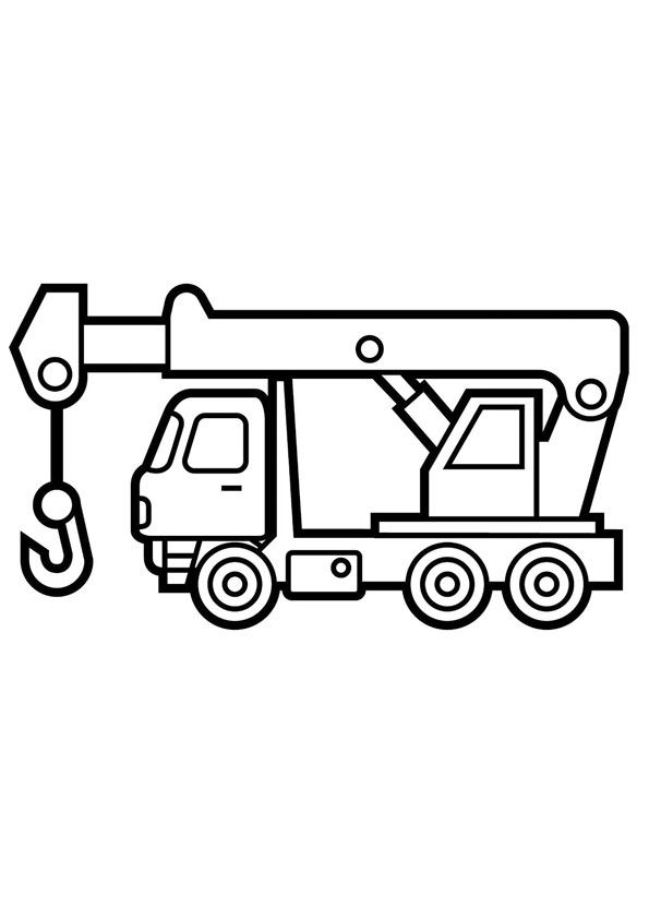 Crane truck coloring page in truck coloring pages coloring pages free printable coloring pages