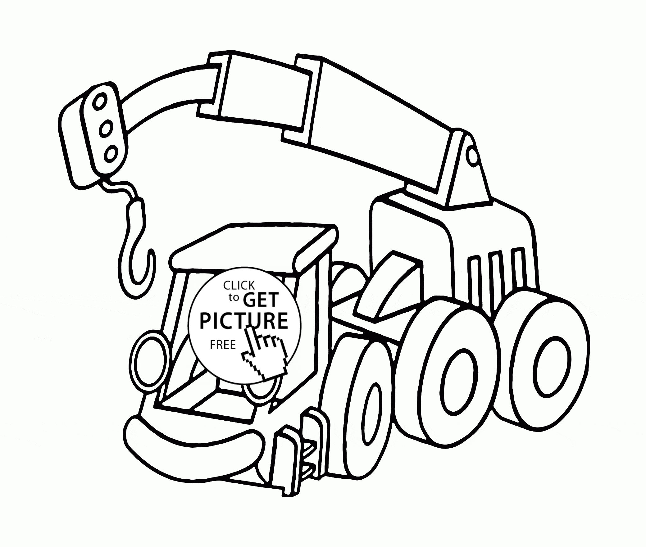 Crane truck coloring page for kids transportation coloring pages printables free