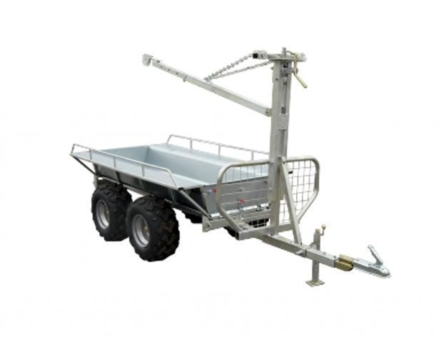 Kombivagn med flak och kran