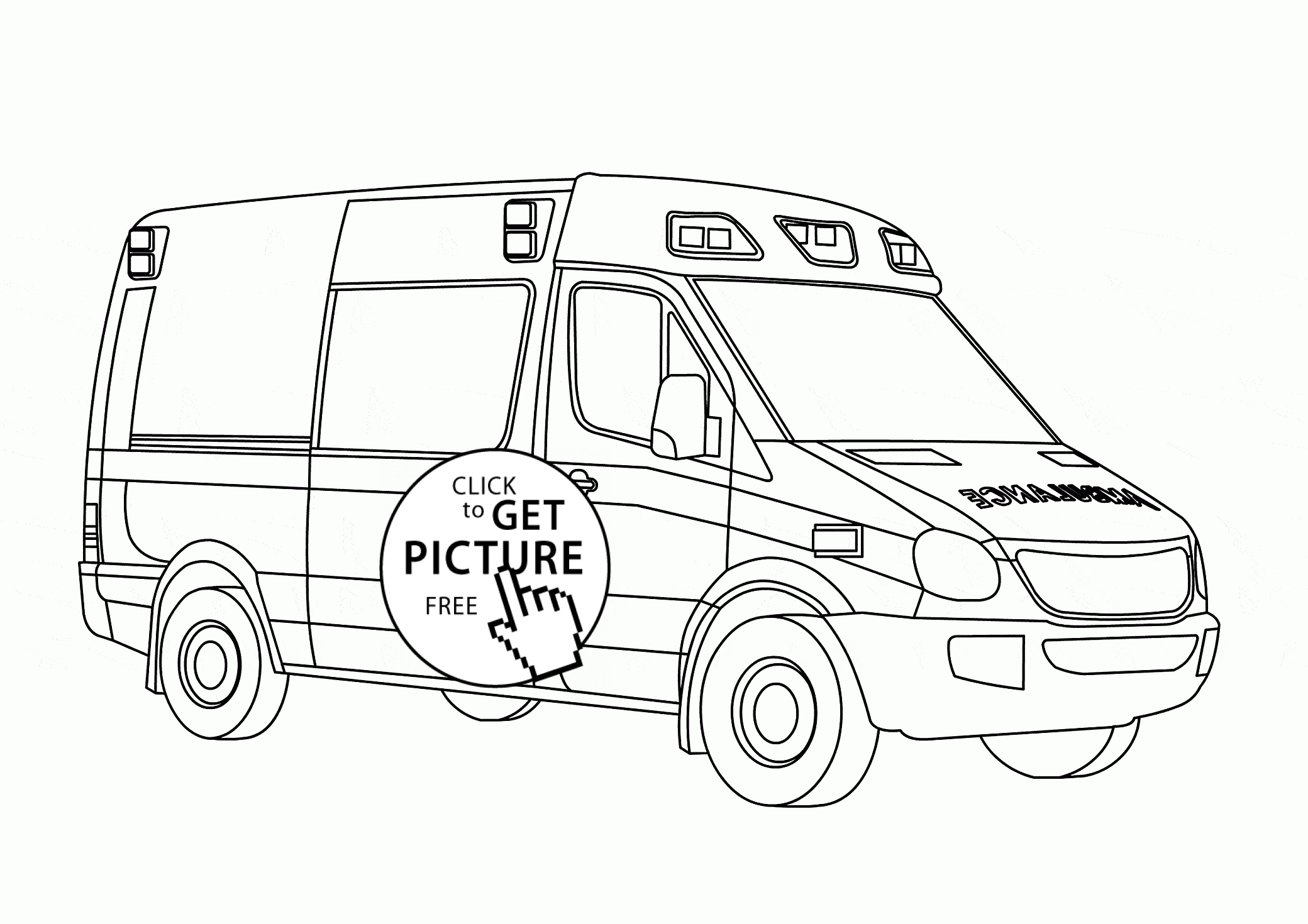 Ambulance car coloring page for kids transportation coloring pages printables free