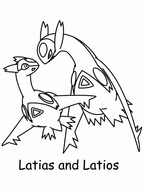 Pokemon latios and latias coloring pages