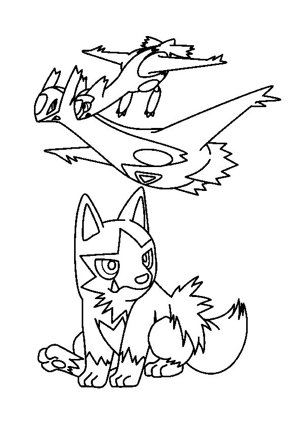 Coloriage pokãmon latios latias et medhyãna