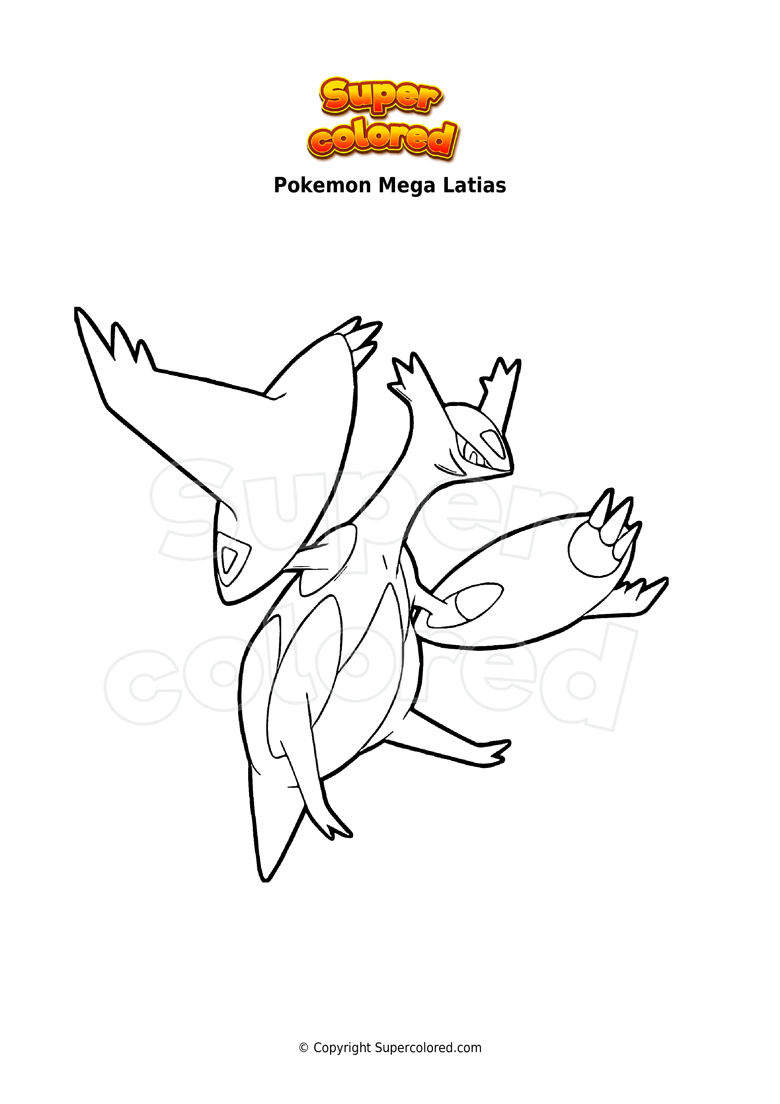 Coloring page pokemon mega latias