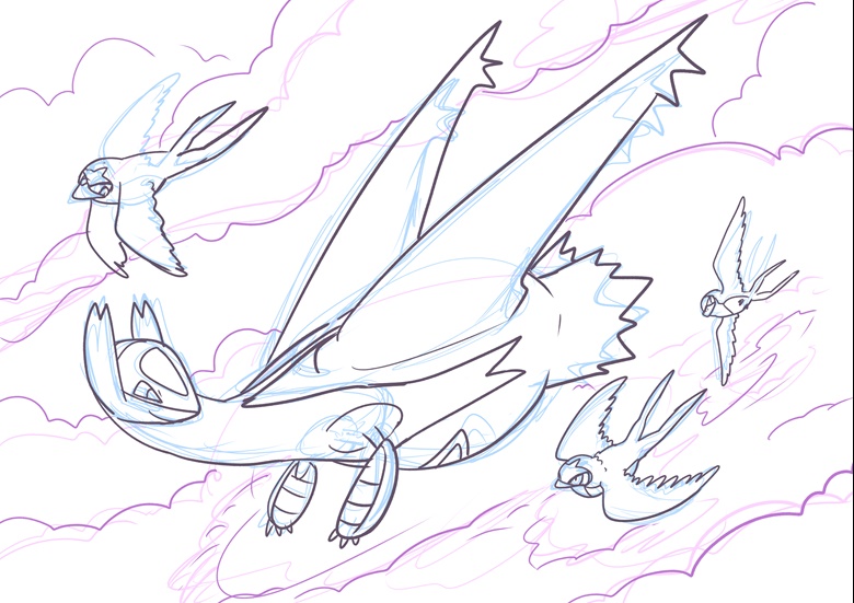 Pokãmon illustration sketchy lineart