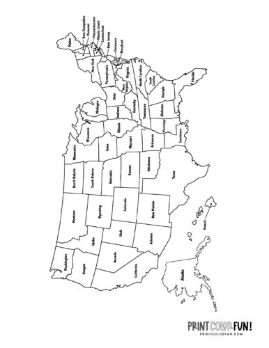 Us maps to print and color