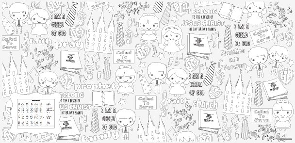 Church of jesus christ of latter day saints table top coloring banner â