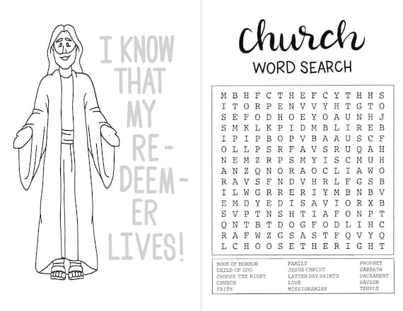 Lds half page activity and coloring book pages of fun