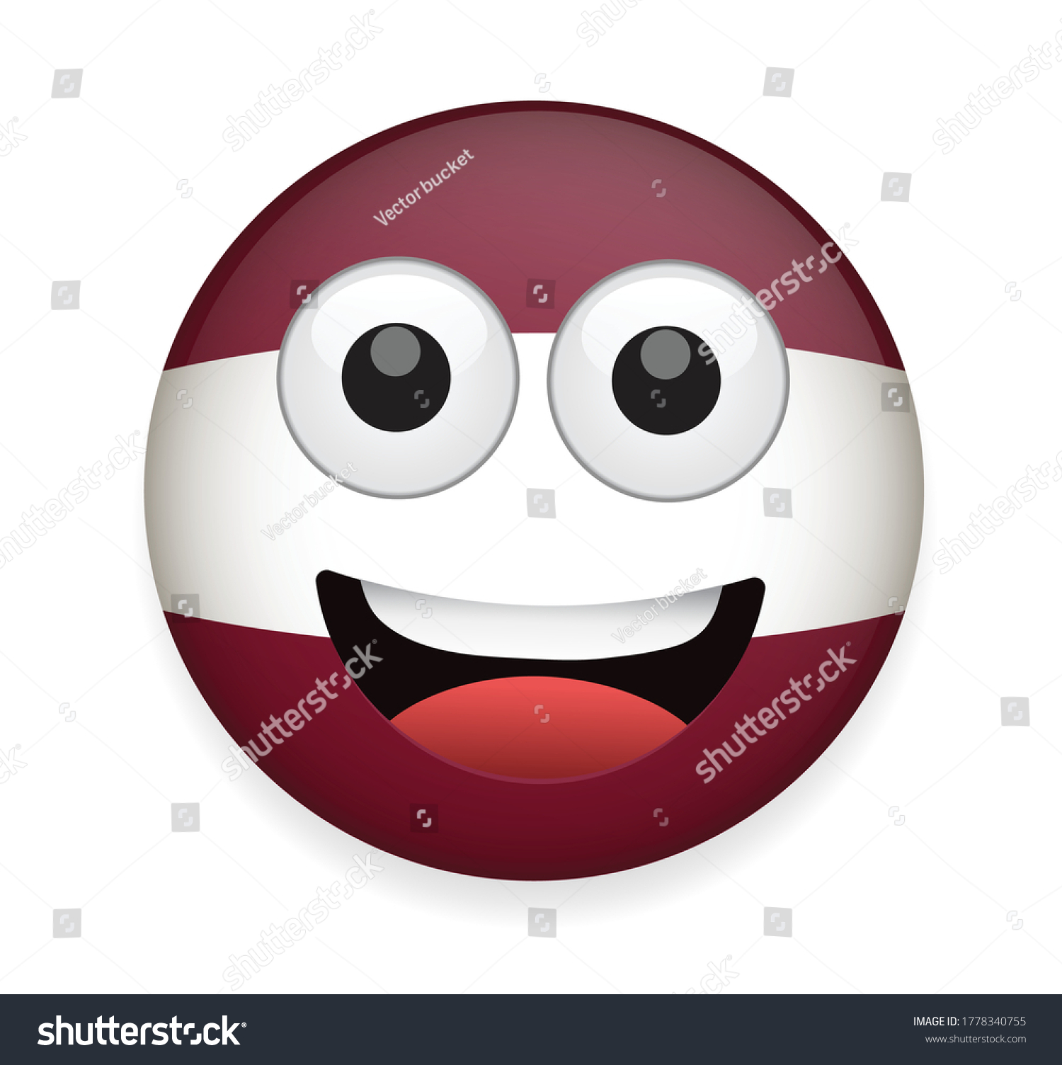 Latvia flag face vector illustration on stock vector royalty free
