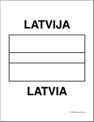 Clip art flags latvia coloring page i
