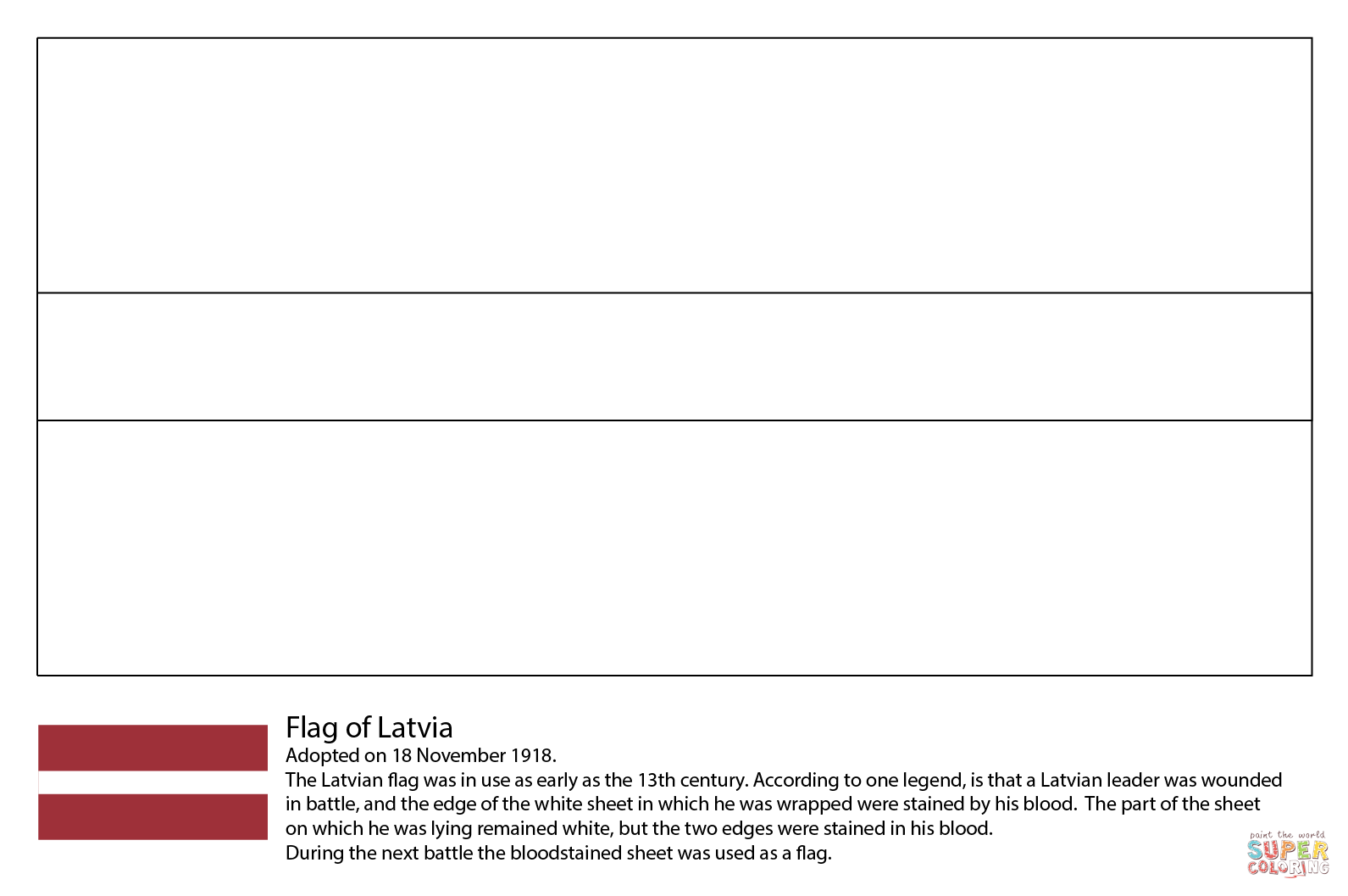 Flag of latvia coloring page free printable coloring pages