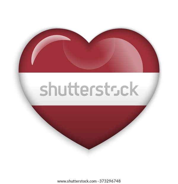 Love latvia flag heart glossy button stock vector royalty free