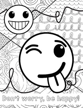 Emoji coloring pages with growth mindset sayings by art is basic