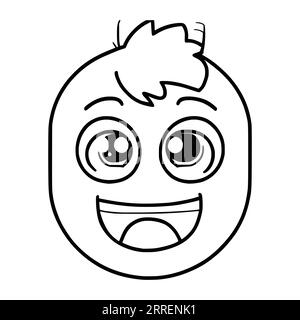 Laughing emoji coloring pages for kids stock vector image art