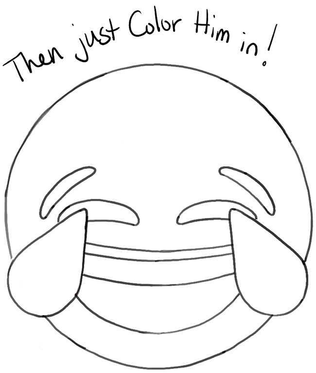 How to draw laughing crying emoji with easy steps drawing lesson