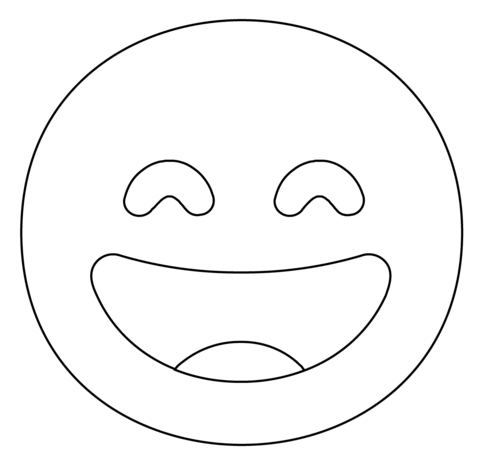 Grinning face with smiling eyes emoji coloring page free printable coloring pages