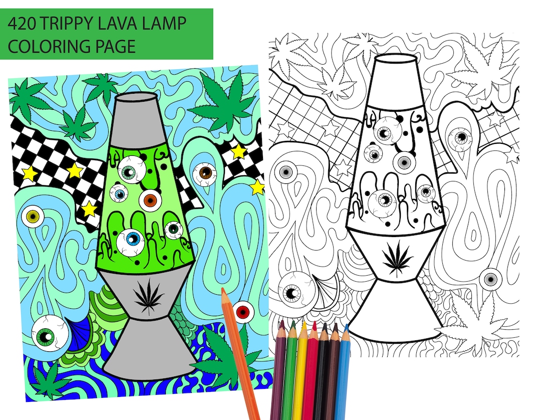 Instant download trippy lava lamp printable coloring page