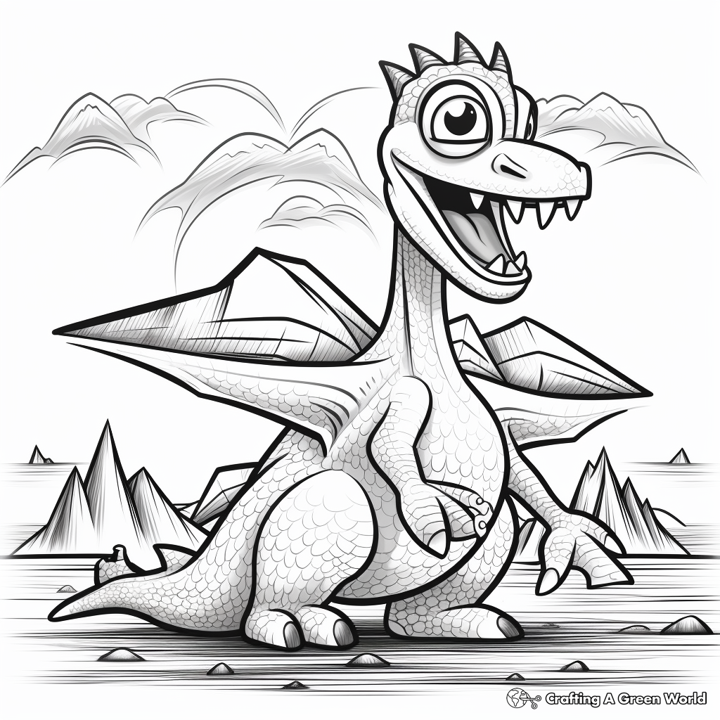 Dinosaur volcano coloring pages
