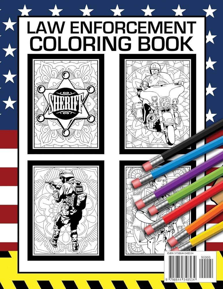 Law enforcement everyday heroes coloring book police officers sheriff k units and swat on mandala designs to color for relaxation and meditation books marion downtown books