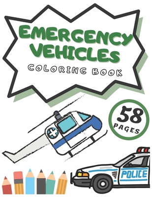Emergency vehicles coloring book ambulances police car fire trucks helicopters perfect gift for kids paperback murder by the book