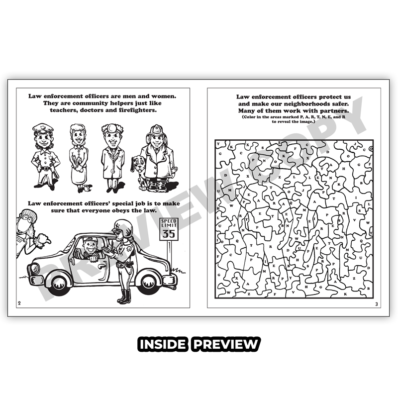 What is a law enforcement officer coloring activity book