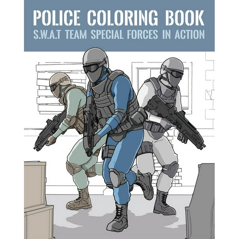 Police coloring book swat team special forces in action paperback