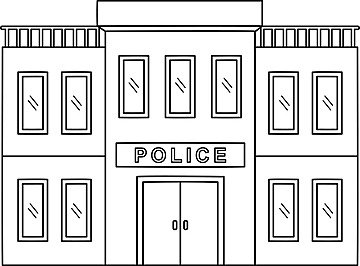 Police station coloring page for kids patrol hand drawn drawing vector wing drawing ring drawing kid drawing png and vector with transparent background for free download