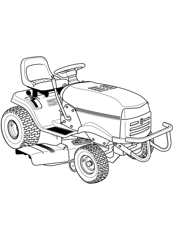 Ride on mower coloring page