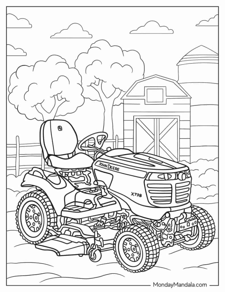 John deere coloring pages free pdf printables