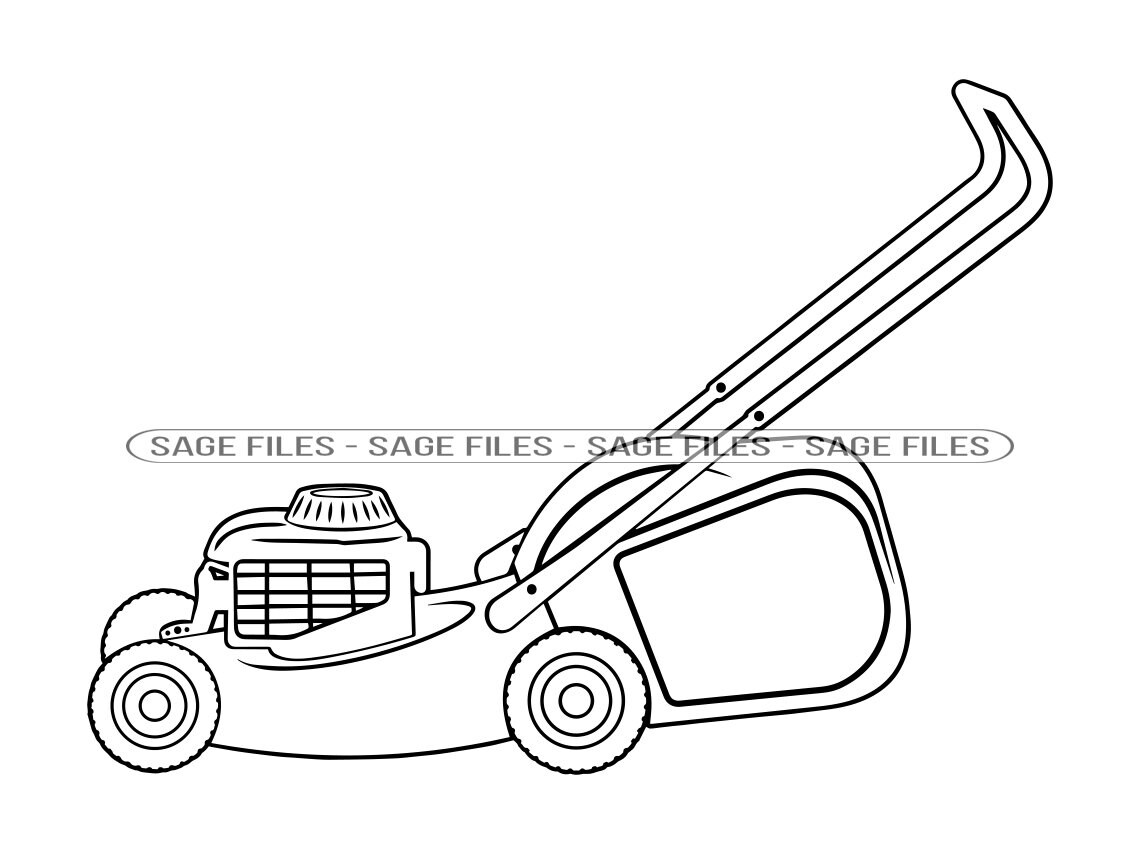 Lawn mower outline svg lawn mower svg landscaping svg lawn mower clipart files for cricut cut files for silhouette png dxf