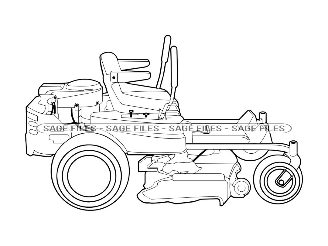 Zero turn lawn mower outline svg lawn mower svg landscaping svg clipart files for cricut cut files for silhouette png dxf