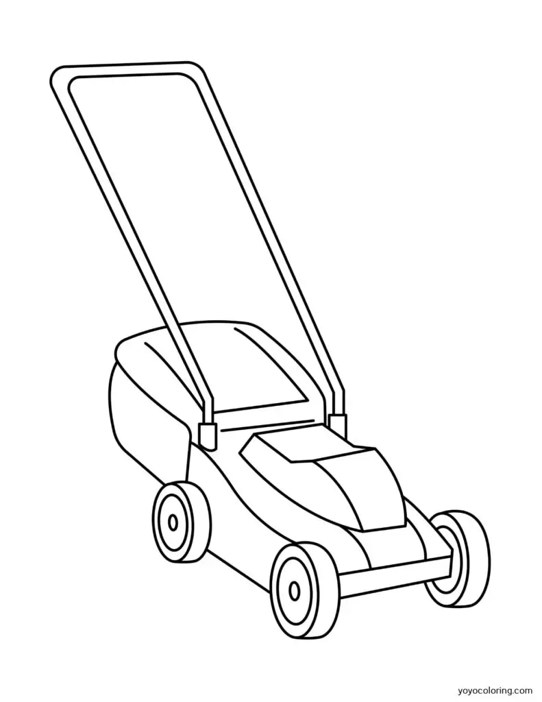 Lawn mower coloring pages á printable painting template