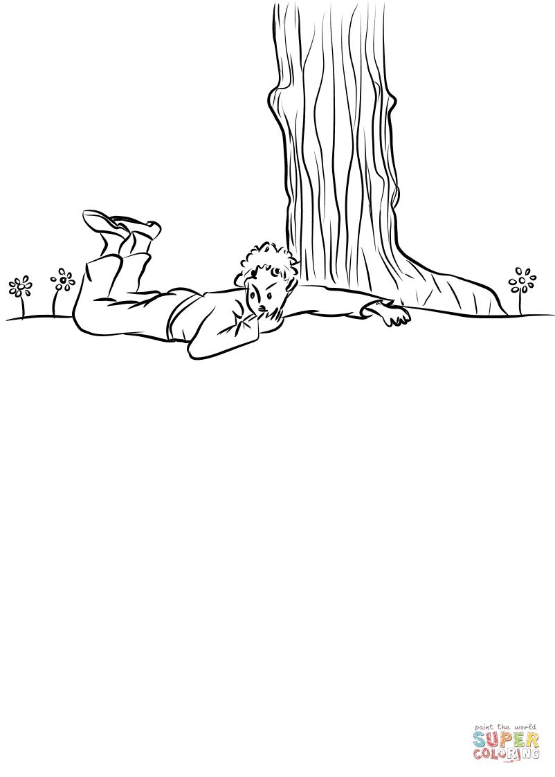 And he lay down in the grass and cried coloring page free printable coloring pages