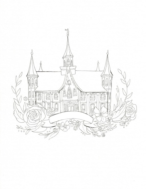 Provo city center temple coloring page diy painting adult coloring craft idea young womans relief society activity lds latter day saint