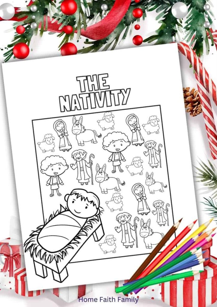 Free lds christmas coloring pages for kids