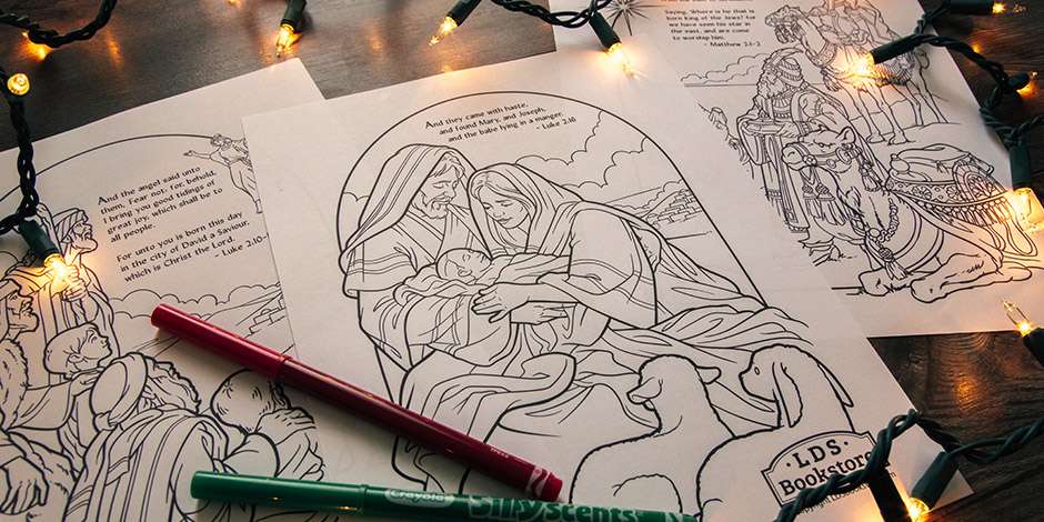 Free christmas coloring activity pages for your family lds daily