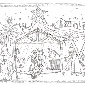 Nativity coloring page
