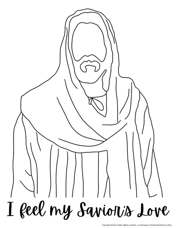 Jesus christ coloring page i feel my saviors love easter coloring page christmas easter kids craft lds coloring page