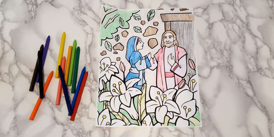 Free the garden tomb easter coloring page lds daily