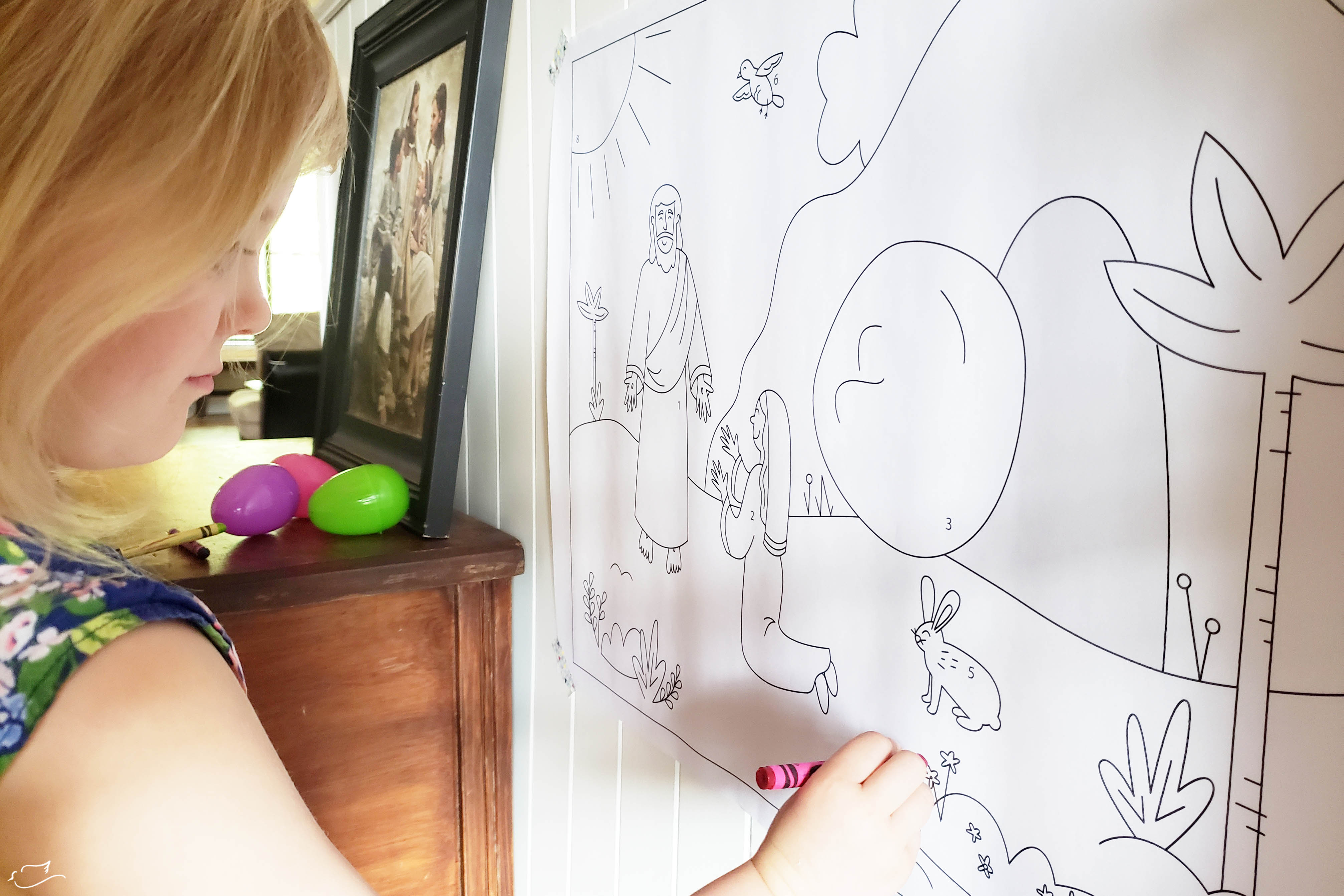 Easter advent coloring page for kids