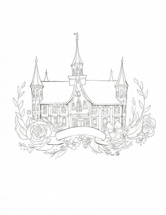 Provo city center temple coloring page diy painting adult coloring craft idea young womans relief society activity lds latter day saint