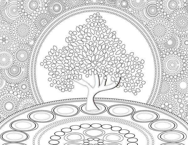 Circle tree life coloring page stock photo by smk