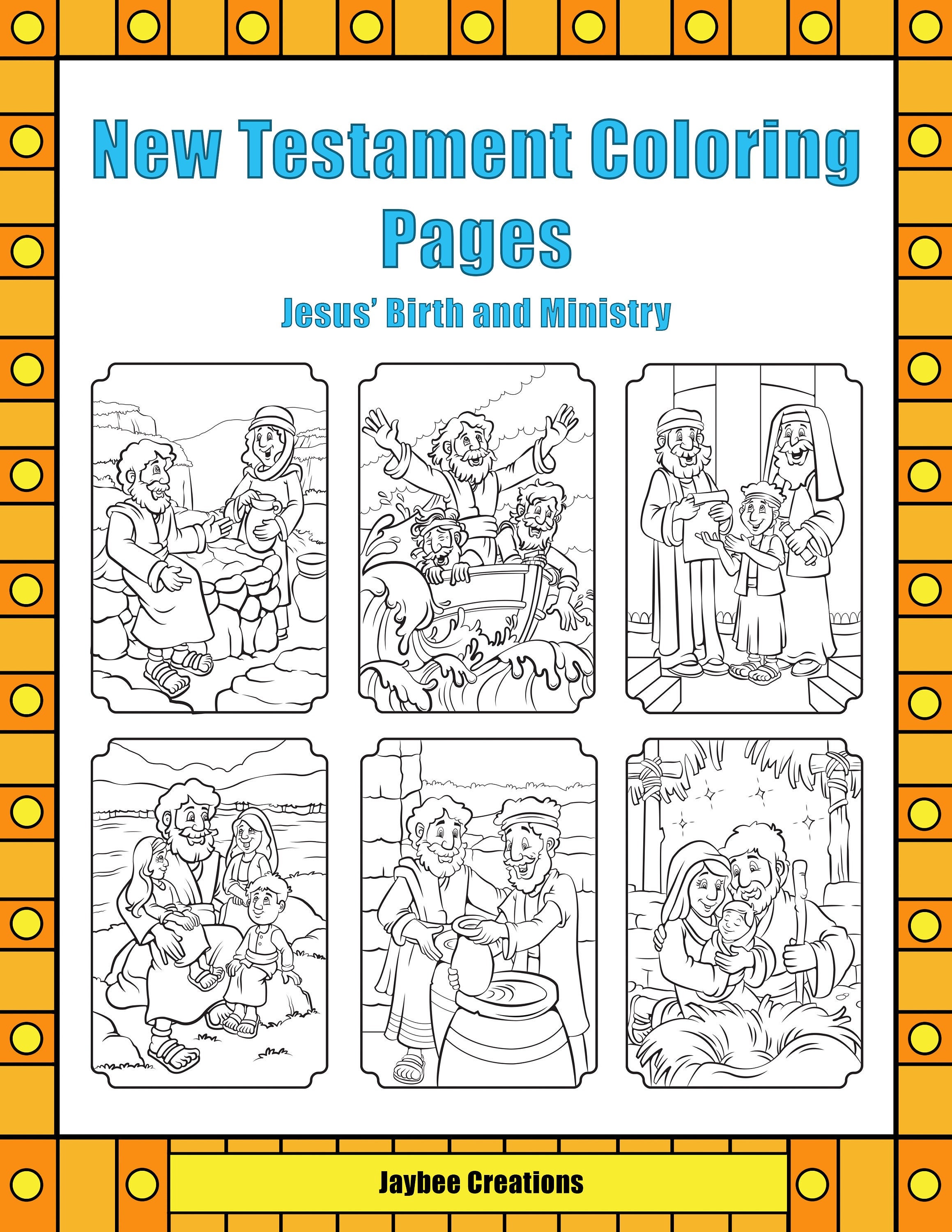 New testament coloring pages jesus birth and ministry instant download
