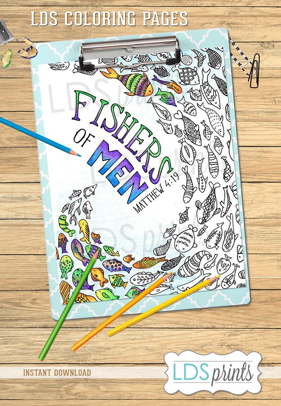 Lds adult coloring pages ocean set lds printable program cover fishers of men