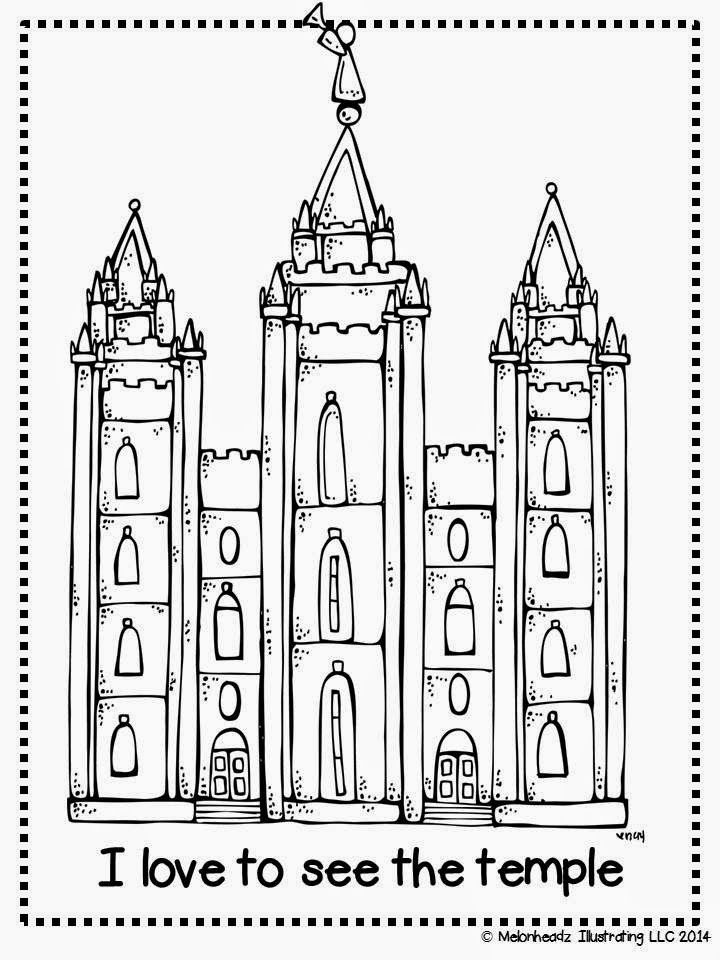 Melonheadz lds illustrating i love to see the temple coloring page and salt lake city temple lds coloring pages lds nursery lds clipart