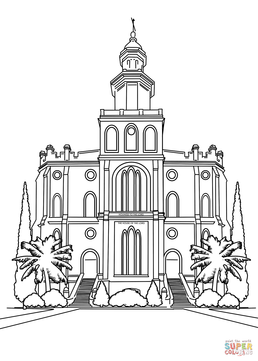 St george utah temple coloring page free printable coloring pages