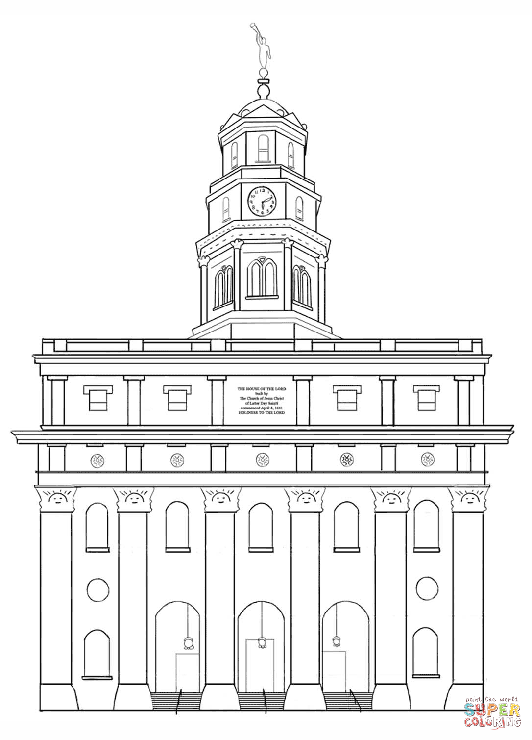 Nauvoo lds temple coloring page free printable coloring pages