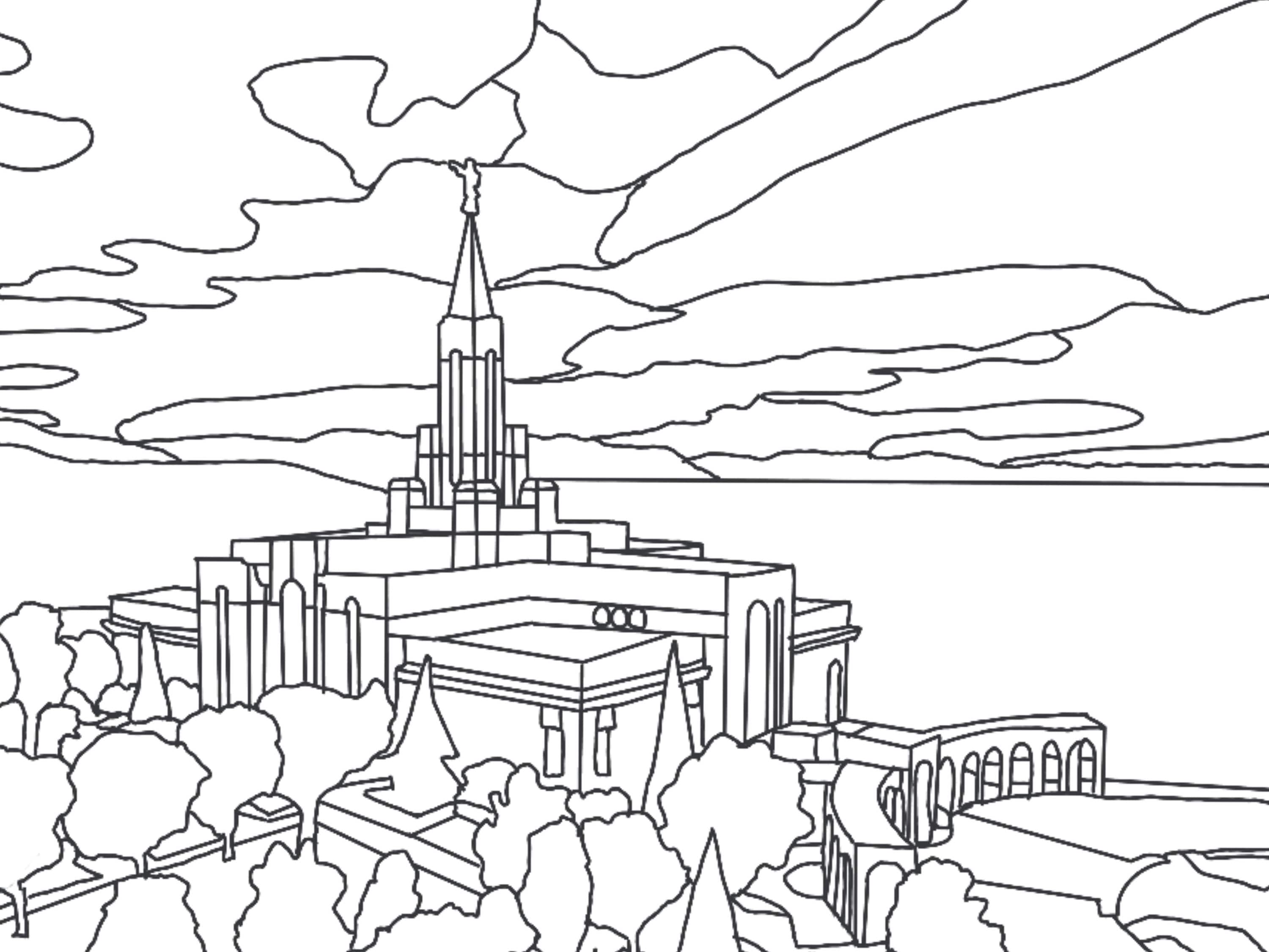 Bountiful utah temple coloring page