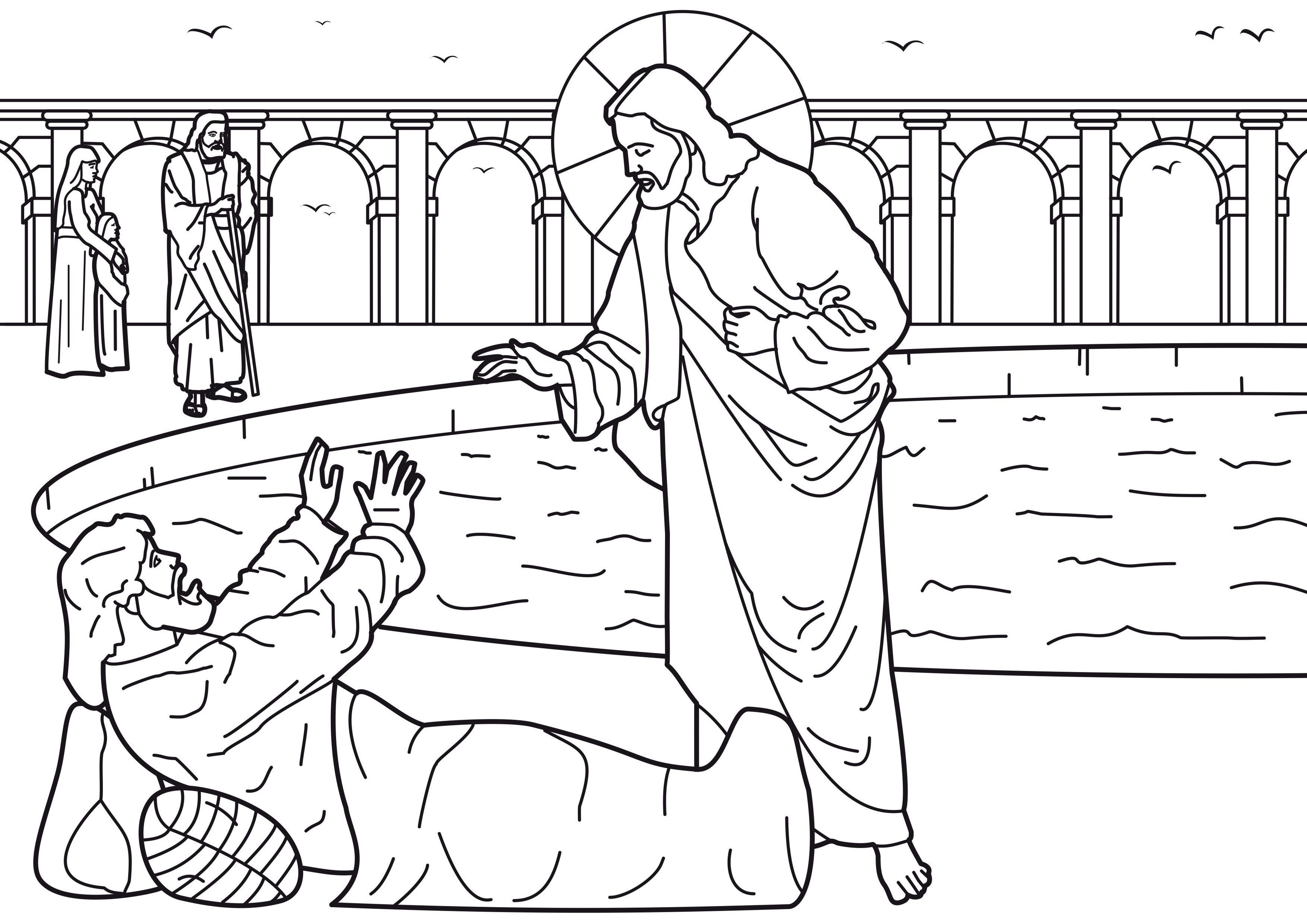 Pin by jessica phillips on sunday school activities and lessons jesus heals bible for kids bible coloring pages