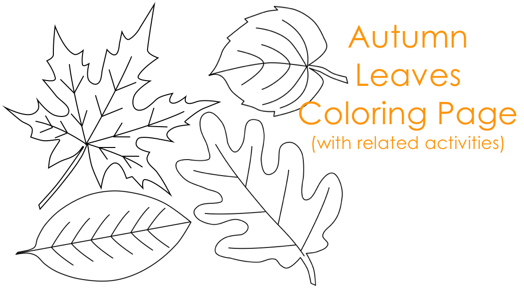 Autumn leaves coloring page